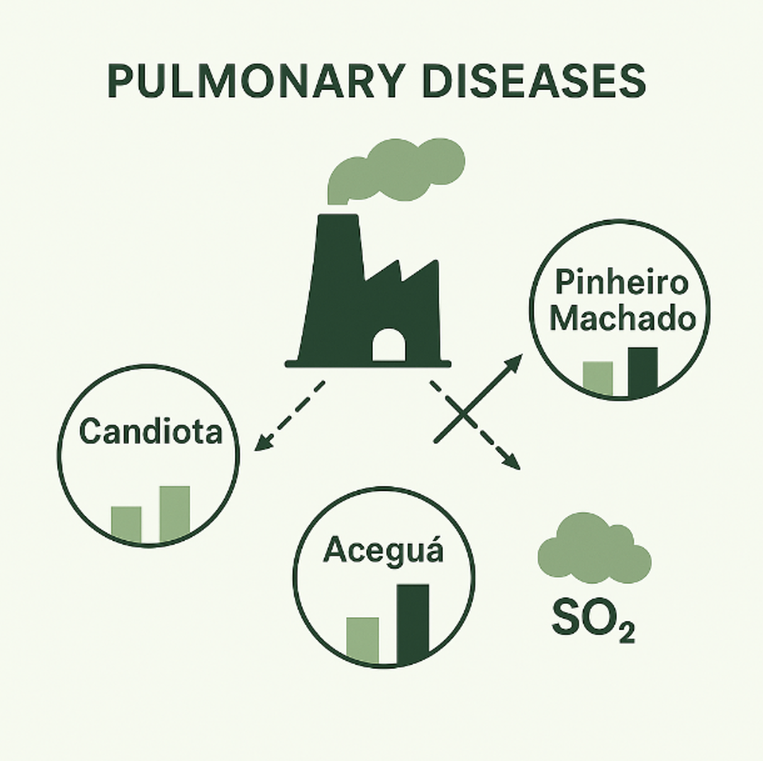 Investigation of the correlation between pulmonary diseases and emissions from a coal-fired power plant, revealing no direct relationship.